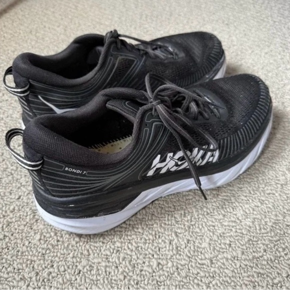Hoka Black and White Athletic Sneakers - Picture 2 of 4